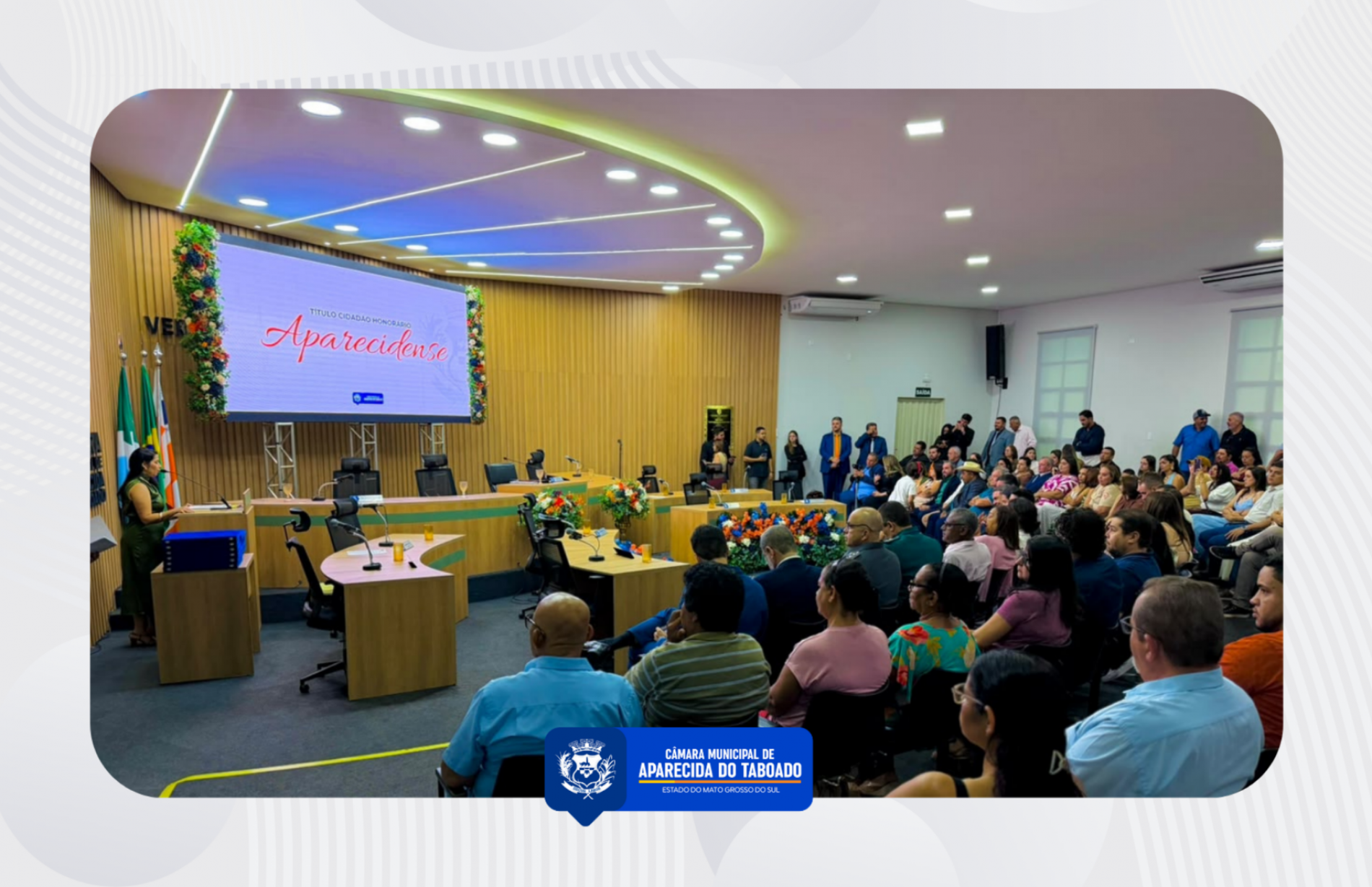 C&acirc;mara de Aparecida do Taboado homenageia 11 personalidades com T&iacute;tulo de Cidad&atilde;o Honor&aacute;rio Aparecidense.